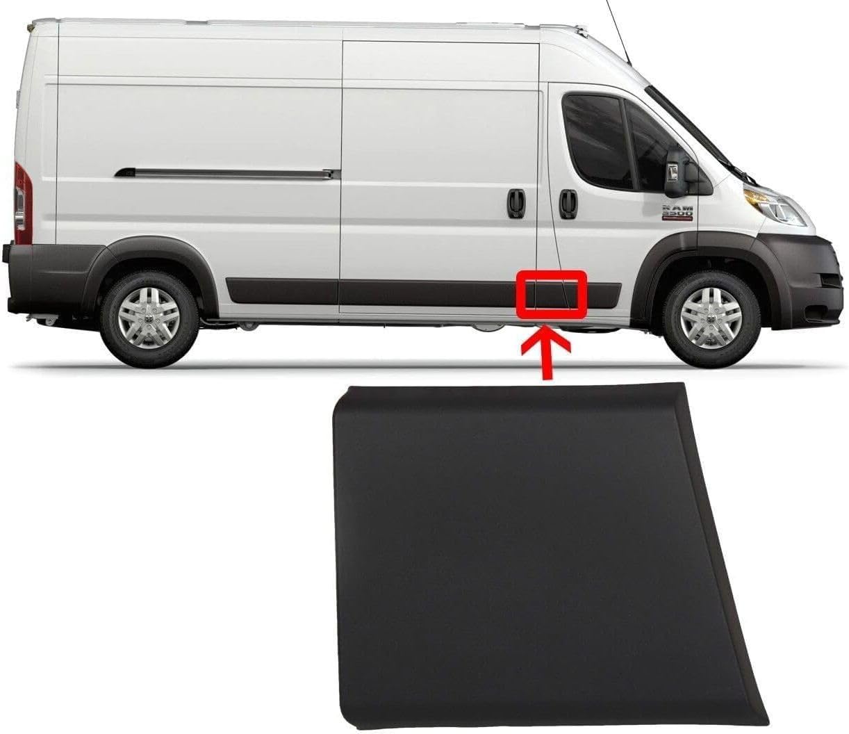 Photo 1 of MJD AUTO PARTS for RAM PROMASTER 2019-2025 Right Passenger Side Trim MOLDING Cover Black (B Pillar)