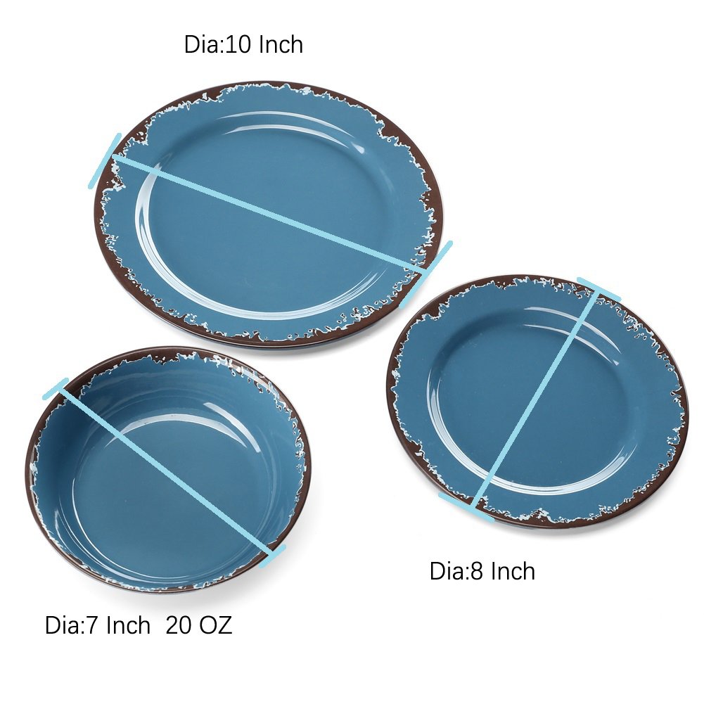 Melamine Camping Dinnerware Set Yinshine 12 PCS Dishes Set Service