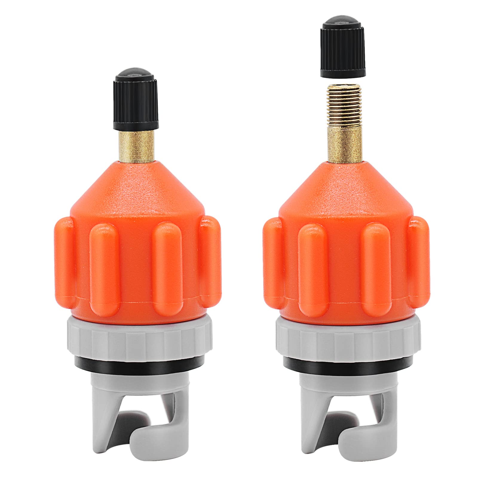 2Pack SUP Pump Adaptor, Universal Inflatable Boat SUP Pump Converter Air Valve Adapter Pumping Head Connector for Stand Up Paddle Board/Dinghy/Paddling Pool/Kayak/Inflator Bed/Rowing Boat (Orange)