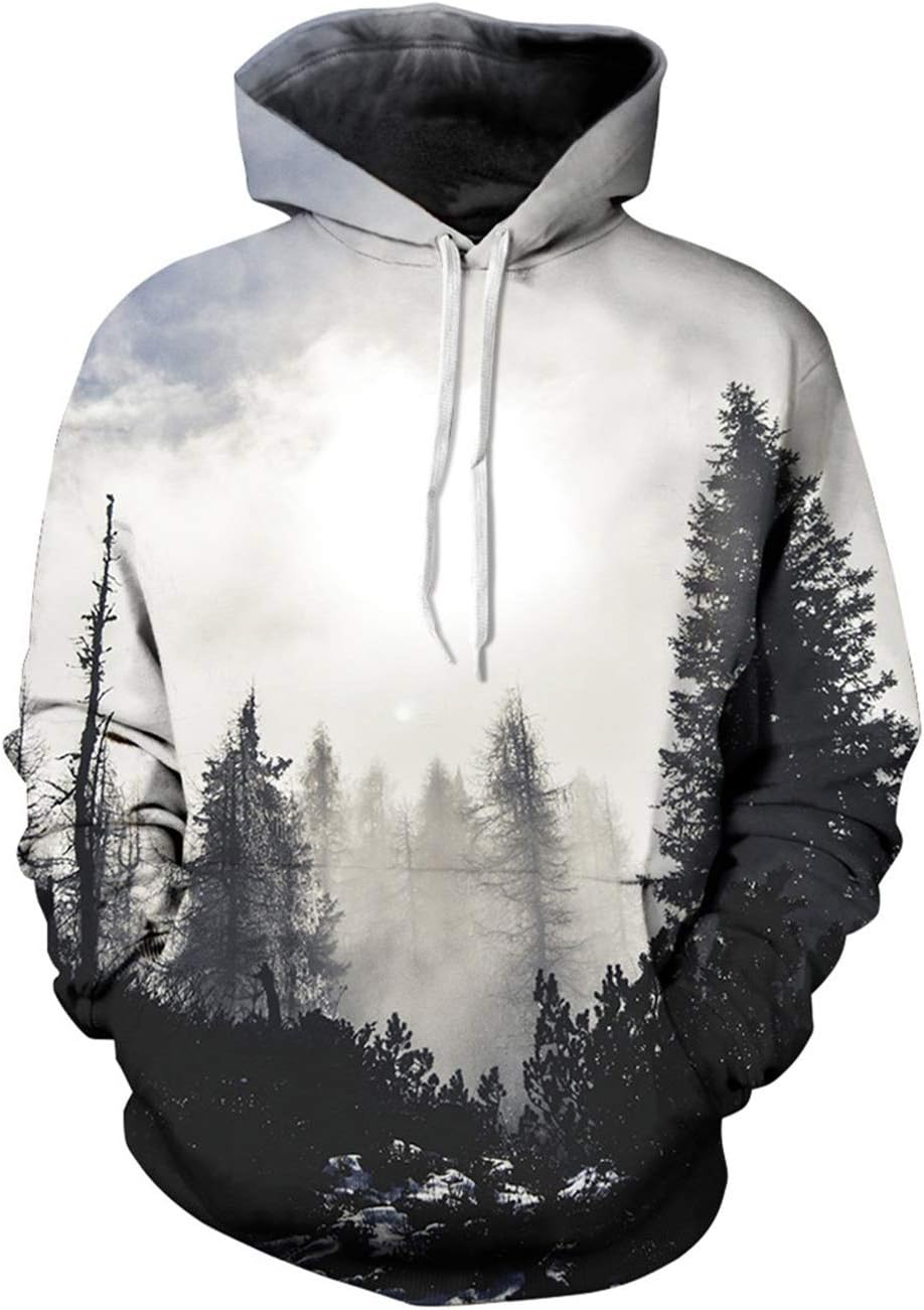 Spreadhoodie Unisex 3D Pullover Hoodie for Men Women Long Sleeve Drawstring Hooded Sweatshirts with Big Pockets S-XXL