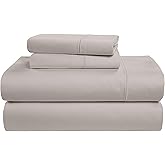 LANE LINEN 100% Egyptian Cotton Bed Sheets - 4PC Queen Sheets Set, Long Staple Cotton Bedding Sheets, Sateen Weave, Luxury Hotel Sheets, Deep Pocket - Nacreous Clouds