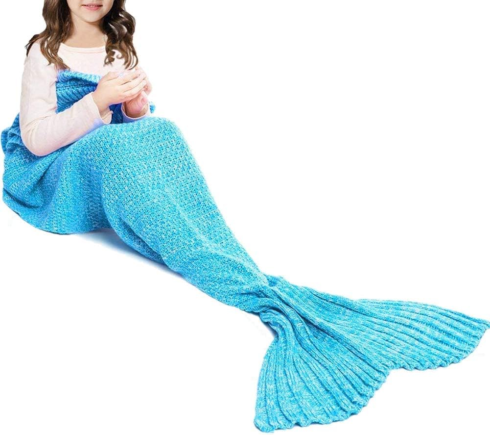 Amazon Com Jr White Mermaid Tail Blanket Kids Hand Crochet Snuggle Mermaid All Seasons Seatail Sleeping Bag Blanket Home Kitchen