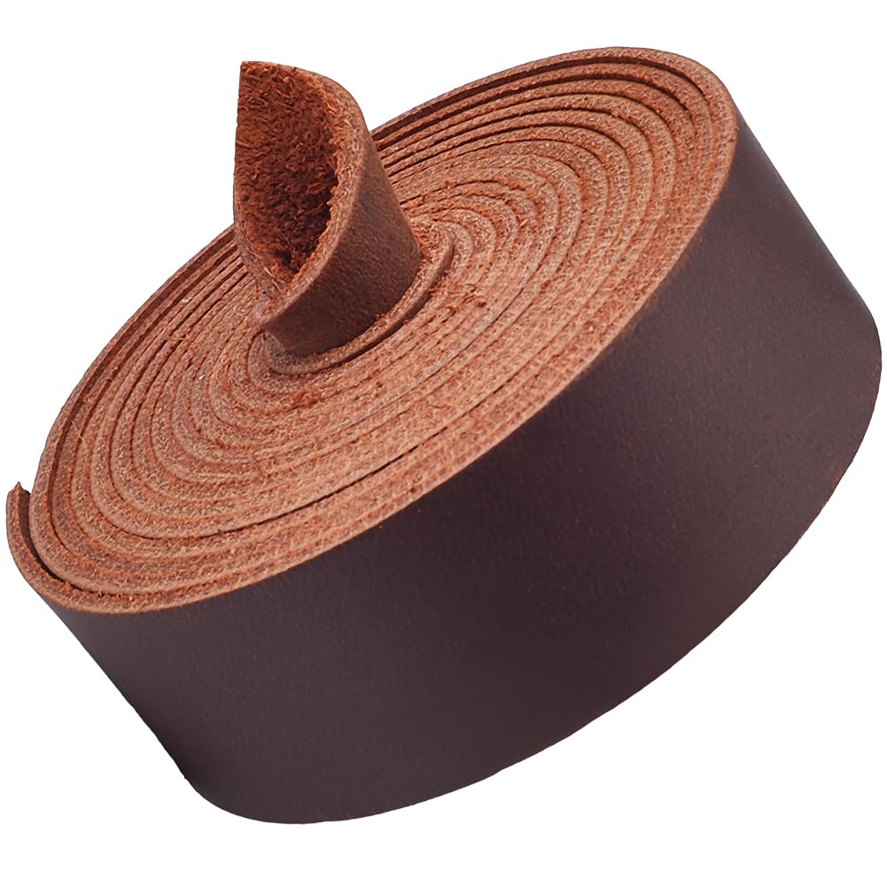 GORGECRAFT 1.8mm Thick AB Grade Cowhide Leather Cord 25mm Wide Top Grain Real Leather Strap Crazy Horse Leather String Full Grain Leather Strip Yellow Cow Leather for Crafting Bracelets Necklace, Peru