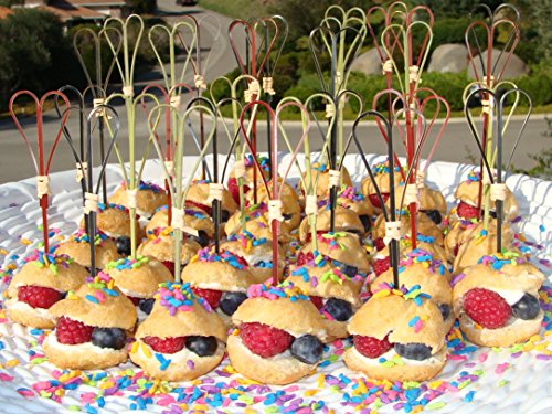 Black Bamboo Tied Heart Appetizer or Sandwich Picks/Swizzle Sticks - 6" - 100 ct