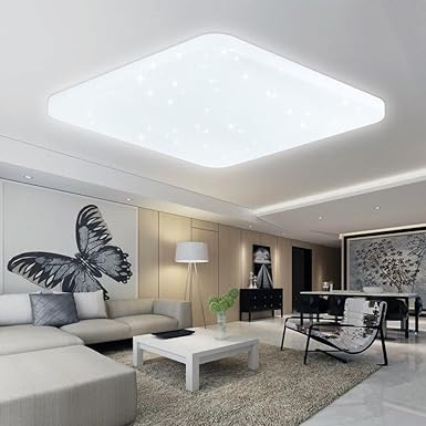 VINGO® 60W LED weiß Eckig Deckenleuchte Starlight Deckenbeleuchtung Himmel Schlafzimmer Wandlampe Mordern Badleuchte Wand-Dec