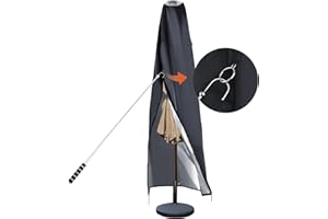 Patio Umbrella Covers Waterproof fits Solar Umbrella 11ft-13ft,DOCEPERT Parasol Cover,Outdoor Umbrella Cover 420D Waterproof Oxford Garden Umbrella Cover with Top Transparent Window,Top Vent,Rod