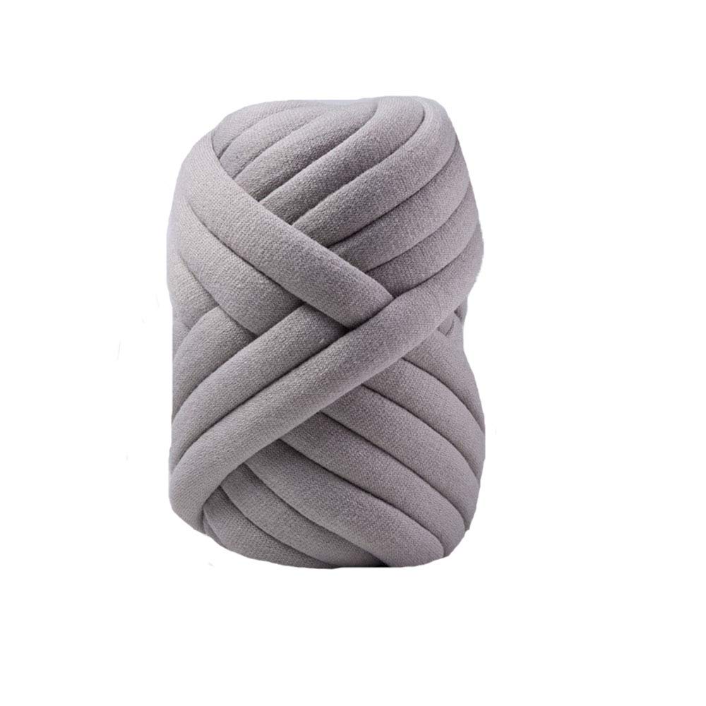 80 Meters Light Grey Super Chunky Yarn Jumbo Cotton Yarn Machine Washable Tube Cotton Yarn Giant Yar