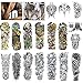 MelodySusie Full Arm Temporary Tattoo for Men Women, 18 Sheets Black Tattoo Body Sticker Tattoos, for Masked Balls, Festivals, Shows, Street Art