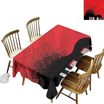 Amazon Com Sillgt Washable Tablecloth Art Electro Guitar