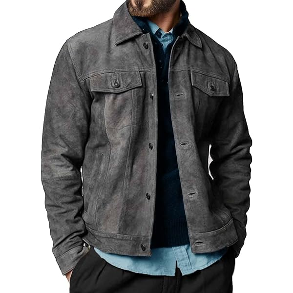 Zulin Men's Genuine Cowhide Leather Classic Jacket (US
