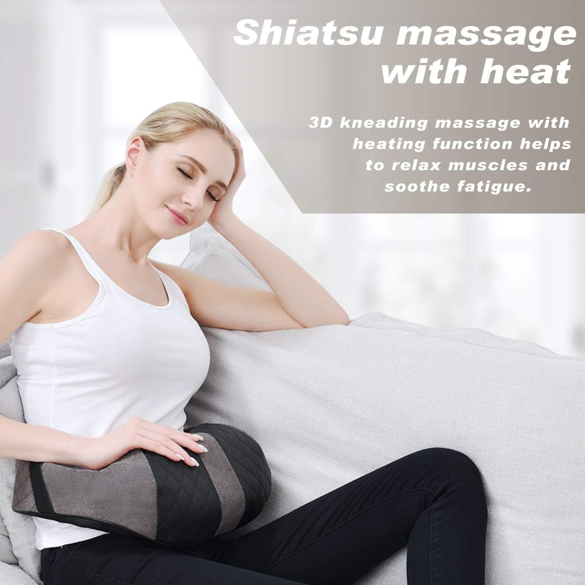 Neck Back Massager, Shiatsu Neck Shoulder Massager with Heat, Electric Neck Massage Pillow 3D Kneading for Neck,Back, Shoulder, Foot, Leg Muscles Pain Relief Relax in Car Office and Home: Health & Personal Care