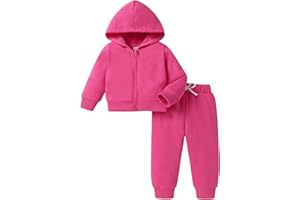 Happy Town Baby Clothes for Girls Boy Solid Color Zipper Hoodie and Sweatpants Outfits Fall Winter Toddler Sweatsuit