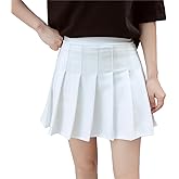 Hoerev Women Girls Short High Waist Pleated Skater Tennis Skirt