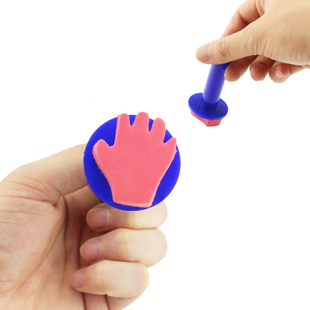 Kuqqi 12pcs Assorted EVA Sponge Painting Stamper Foam Sponge Brush Painting Tools for Painting Drawing Crafts and DIY