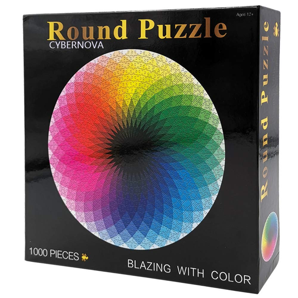 CYBERNOVA 1000 Pcs Round Jigsaw Puzzles Rainbow Palette Intellectual Game For Adults