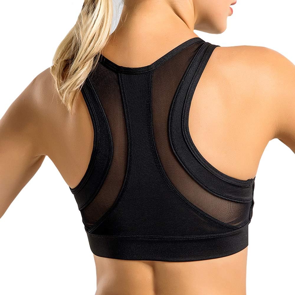 newlashua Women's High Impact Sports Bra Racerback Padded Workout Yoga Bra Top