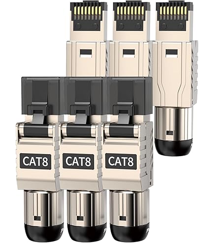Amazon.com: 6-Pack RJ45 Connectors Tool Free Cat7 Cat6a, Tool-Free