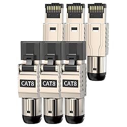 ZOERAX 6-Pack RJ45 Connectors Tool Free Cat 8, Cat8