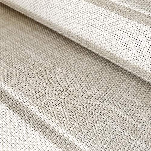 YOSICHY Placemats for Dining Table Crossweave Woven Vinyl Placemat Set of 6 Heat Resistant Non-Slip Kitchen Table Mats Washable(White)