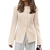 BTFBM Blazers for Women Business Casual Open Front Long Sleeve Button Work Office Suit Jackets Dressy Blazer Pockets