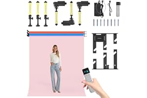 Wellmaking 3 Roller Electric Backdrop Support System Wall Mount Motorized Electric Photo Background with Remote for Studio Li