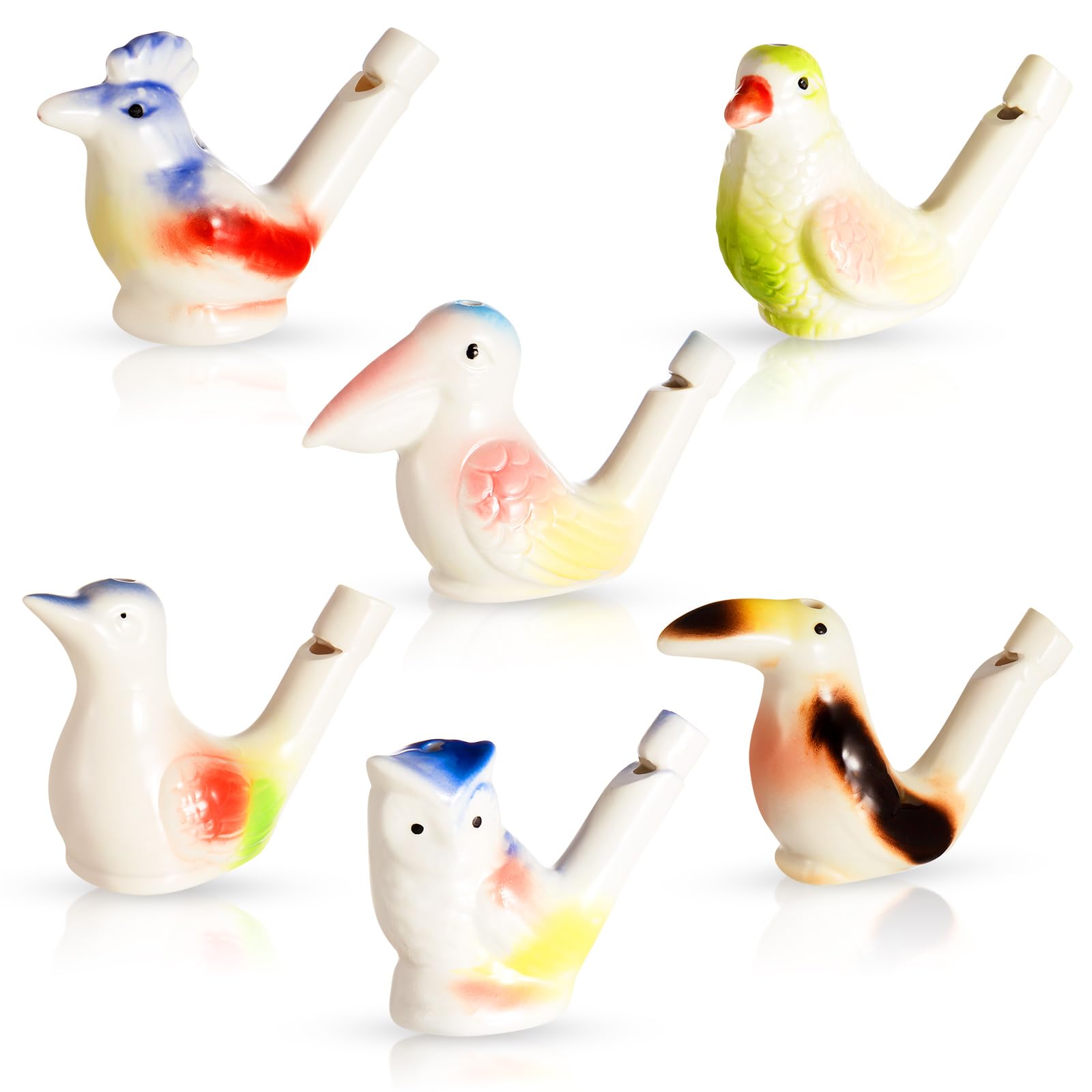 Photo 1 of Gejoy 6 Pcs Bird Water Whistles for Kids Ceramic Bird Call Warbling Water Whistles Colorful Porcelain Toys for Kids Adults Birthday Easter Gift(Bright)