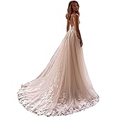 Lace Mermaid Wedding Dresses for Bride Long 2025 Appliques Boho Beach Bridal Dresses for Women with Train