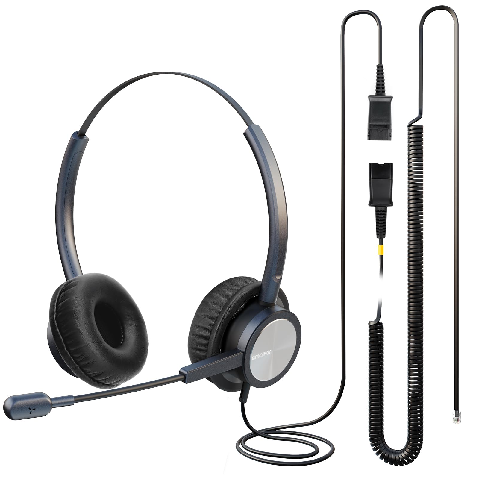 EMAIKER Office Telephone Headset with Microphone, RJ9 Corded Desk Phone Headset Noise Cancelling for Cisco IP Phone 794X 796X 797X 69XX Series &8811,8841,8851,8861,8941,8945,8961,9951,9971...more