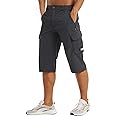 MAGCOMSEN Men's Workout Gym Shorts Quick Dry 3/4 Capri Pants Zipper Pockets Hiking Athletic Running Shorts