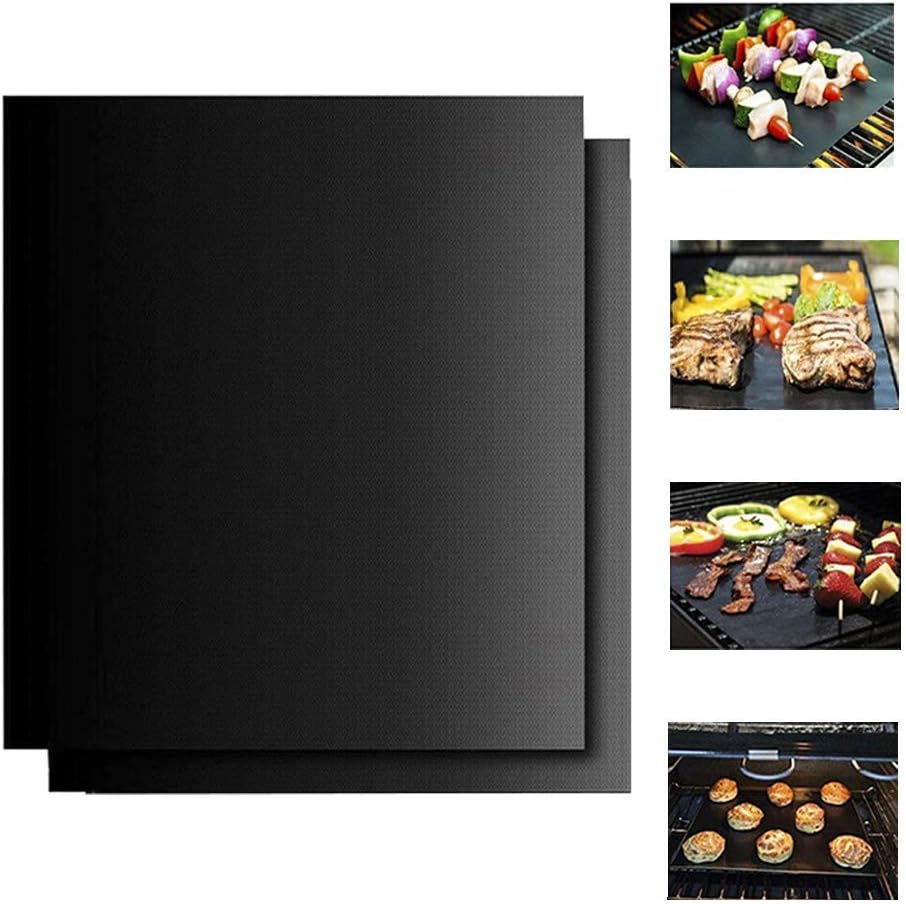 ZeroStory Grill Mat - 100% Non Stick Black Grill Mats, Works on Electric Grill Gas Charcoal BBQ - 15.75 x 13-Inch, Thickening Upgrade Reusable & Easy to Clean (2 Pack): Garden & Outdoor