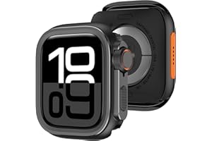 Amizee 2 in 1 Metal Case Compatible with Apple Watch Series 11/10 46mm with Back Cover, Rugged Shockproof Protective Bumper C