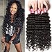 Nadula 8A Remy Virgin Brazilian Deep Wave Human Hair Extensions Pack of 3 Unprocessed Deep Wave Weave Natural Color Mixed Length (18 20 22inch)