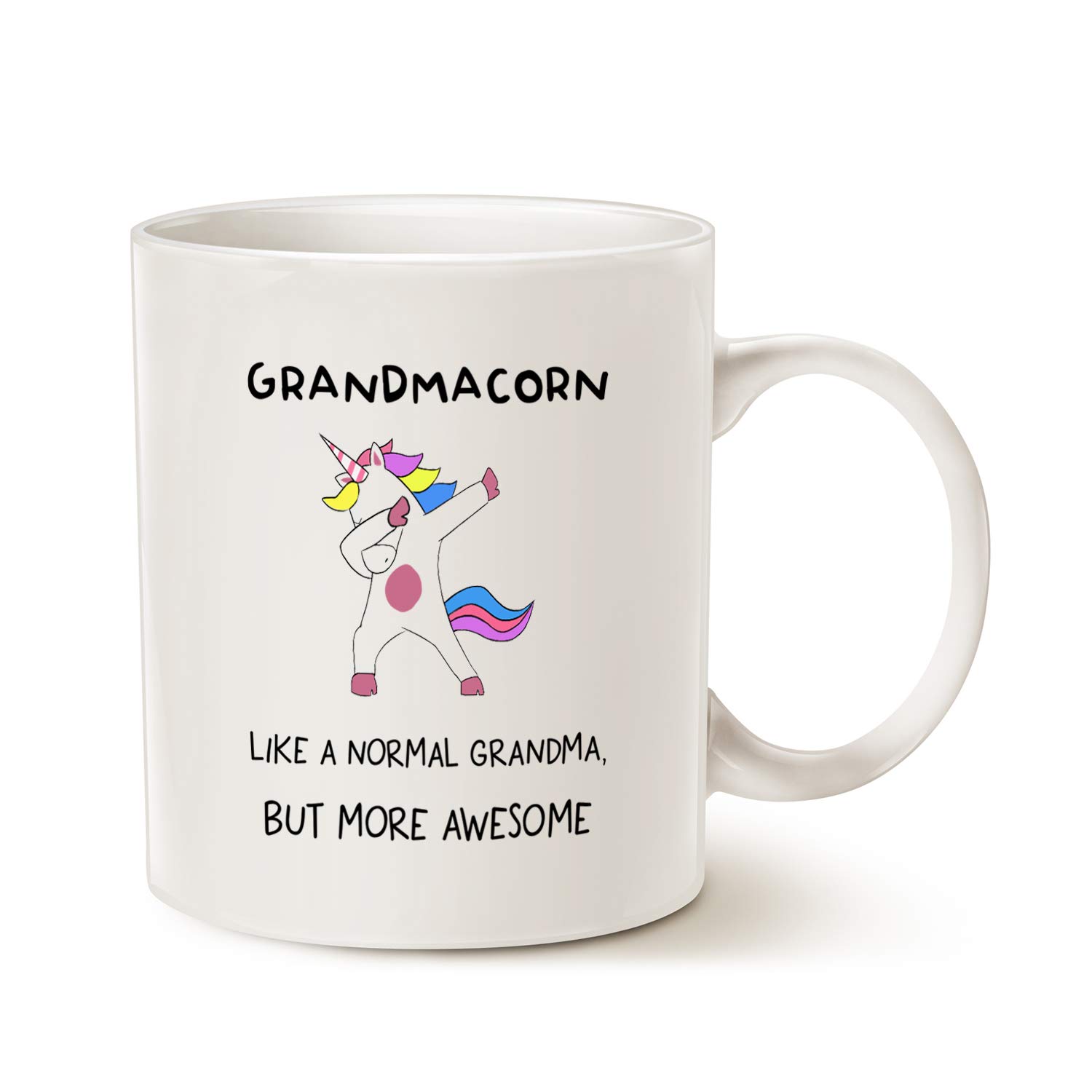 This Funny Unicorn Cool Grandma Coffee Mug Christmas Gifts, Grandmacorn Like a Normal Grandma But More Awesome Cups for Grandmother Mom Wife, White 11 Oz