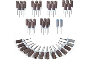 SALIGTEKH 32Pcs Sanding Drums Sandpaper Sticks Set, 180-2000 Grit Sanding Bits with 1/8"(3mm) Shank for Rotary Tools, Sanding Bands Set for Metal Rust Removal, Jade Polishing, Wood Grinding - Polishing Kit with