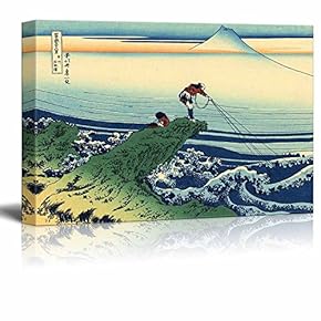 Canvas Wll Art - Kajikazawa in Kai Province by Japanese Artist Hokusai - Thirty-six Views of Mount Fuji Series - Giclee Print and Stretched Ready to Hang - 12"x18"