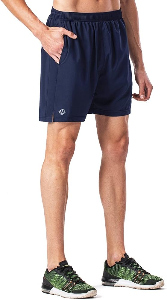 Naviskin Men's 5" Quick Dry Running Shorts Workout Athletic Outdoor Shorts Zip Pocket : Clothing