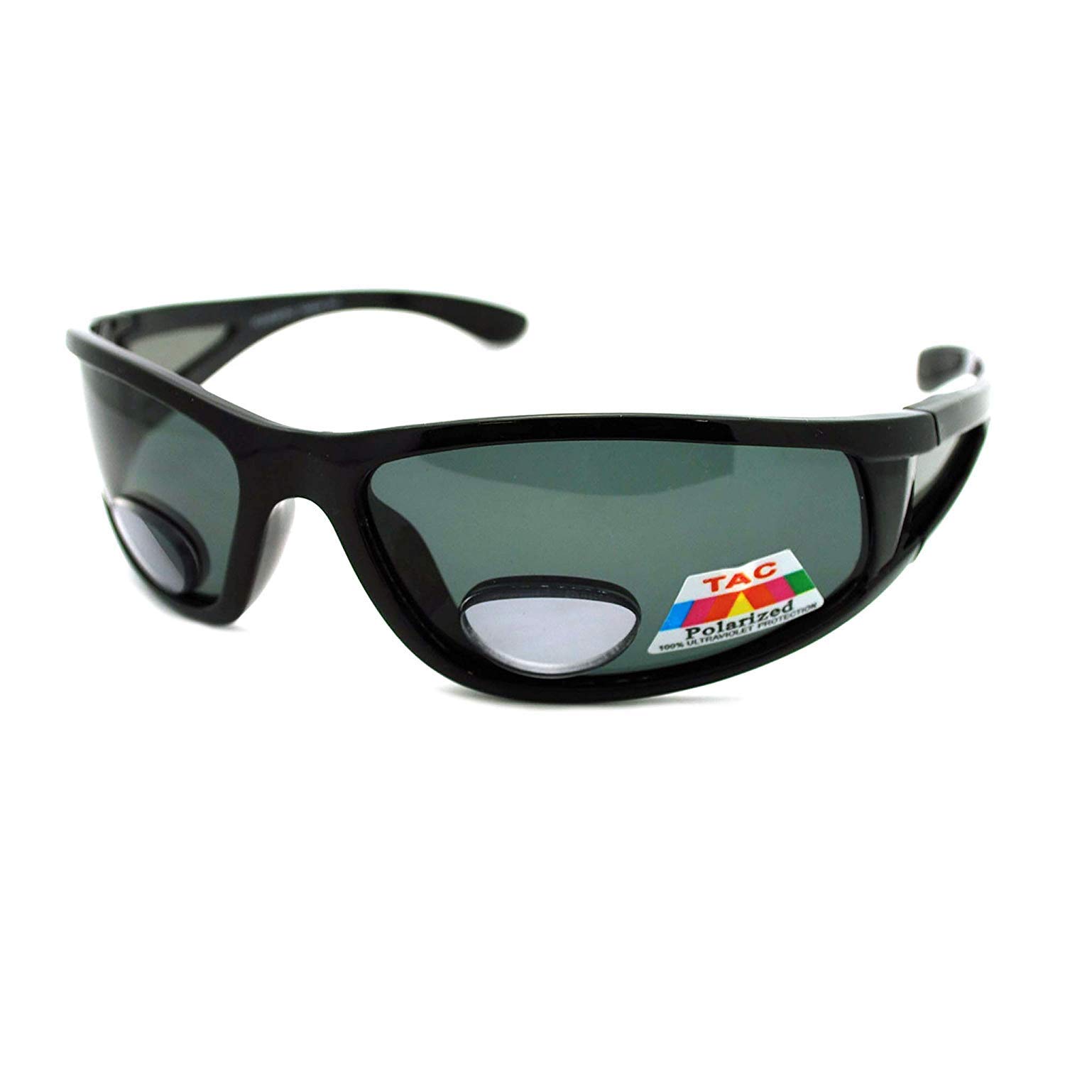 JuicyOrange Mens Wrap Around Sport Sunglasses Polarized Plus Bifocal  Reading Lens Black