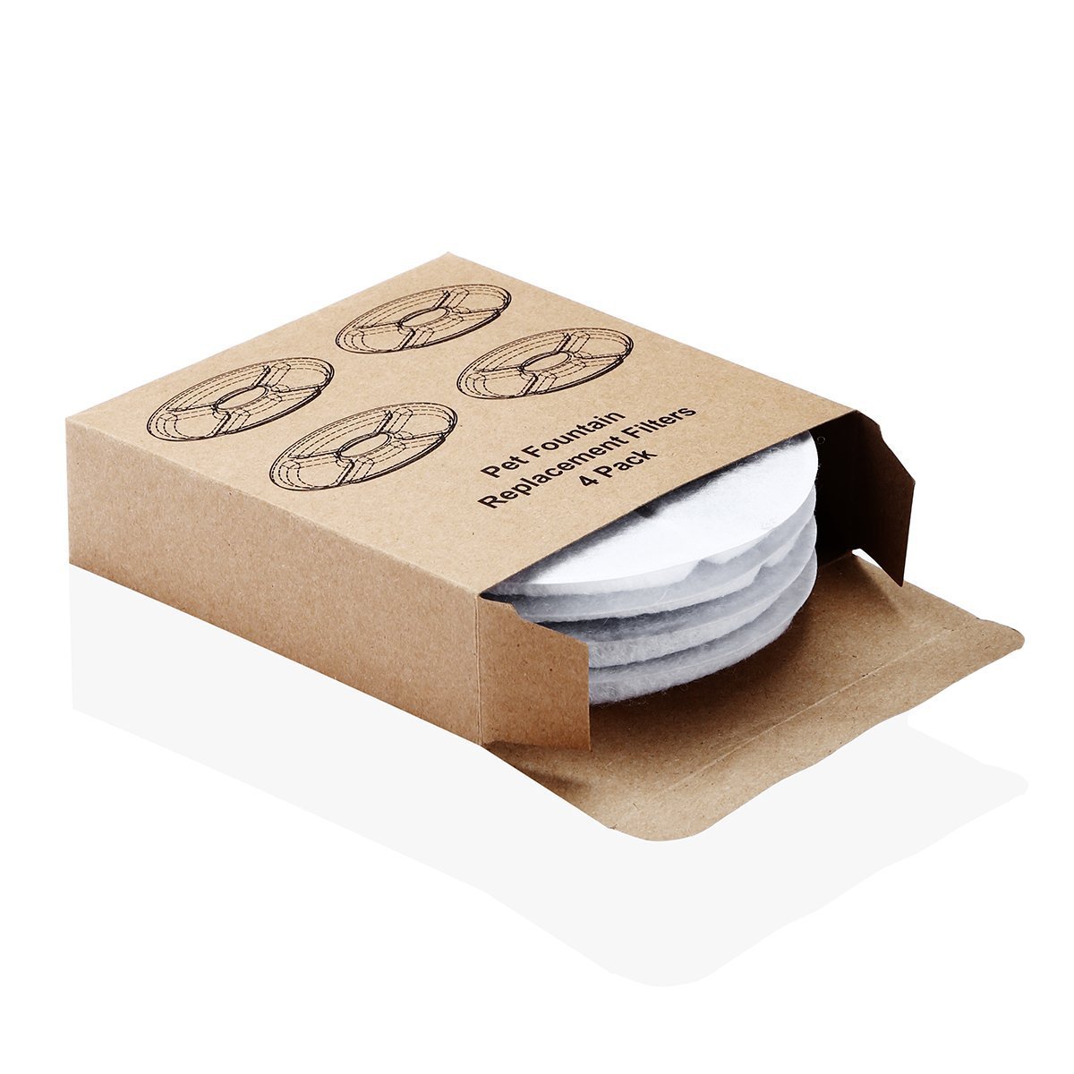 isYoung Fuente de Mascota Dispensador de Agua Automático Filtros de Carbón Activado Premium Paquete de 4, Filtros de Fuente para Mascotas