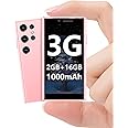 soyes Mini Smartphone 3G Unlocked Mini Phone Kid's Smartphone 3.0'' HD Touch Screen World's Smallest 1000mAh Battery Dual SIM Little Mobile Phone with Face ID Pocket Child Cellphone 2GB+16GB Pink