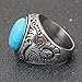 VQYSKO Retro Turquoise Ring for Men and Women | Stainless Steel Oval Turquoise Ring for Men and Women | Ideal Gift for Dad Boyfriend Blue/Black/Brown/White Color for Choice (Blue, 12)