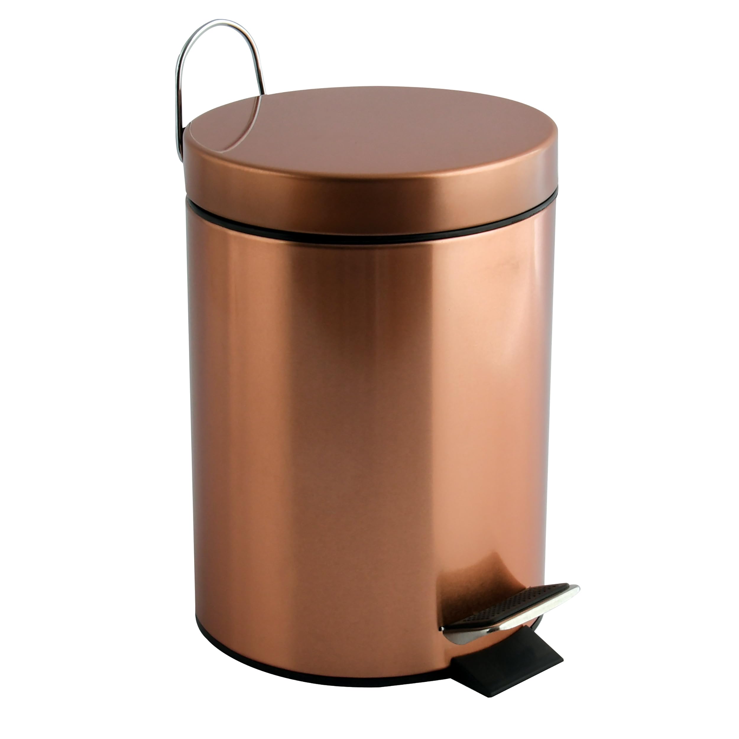 MSV Cosmetic Bin Hans Waste Bin Pedal Bin Trash Can - 3 Litres - with Removable Inner Bucket - Copper, Plastic, Cuivre