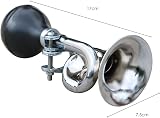 TRIXES Retro Bicycle Horn Bugle Hooter Chrome Fits Most Handlebars view 2