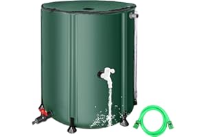 FAMIROSA 50 Gallon / 200L Collapsible Rain Barrel, Foldable PVC Rain Barrels to Collect Rainwater from Gutter, Portable Water Storage Tank Container with Hose Spigot, Water Catcher Collector Green