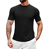 Runcati Mens Mock Turtleneck T-Shirt Causal Knit Tee Tops Short Sleeve Slim Fit Undershirts