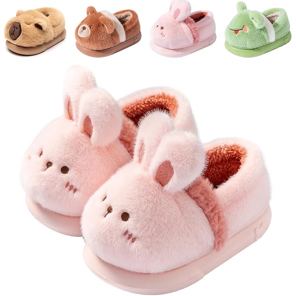 Chaussons En Peluche Capybara - Design Mignon Dessin Animé - Semelle Antidérapante Confortable - 6