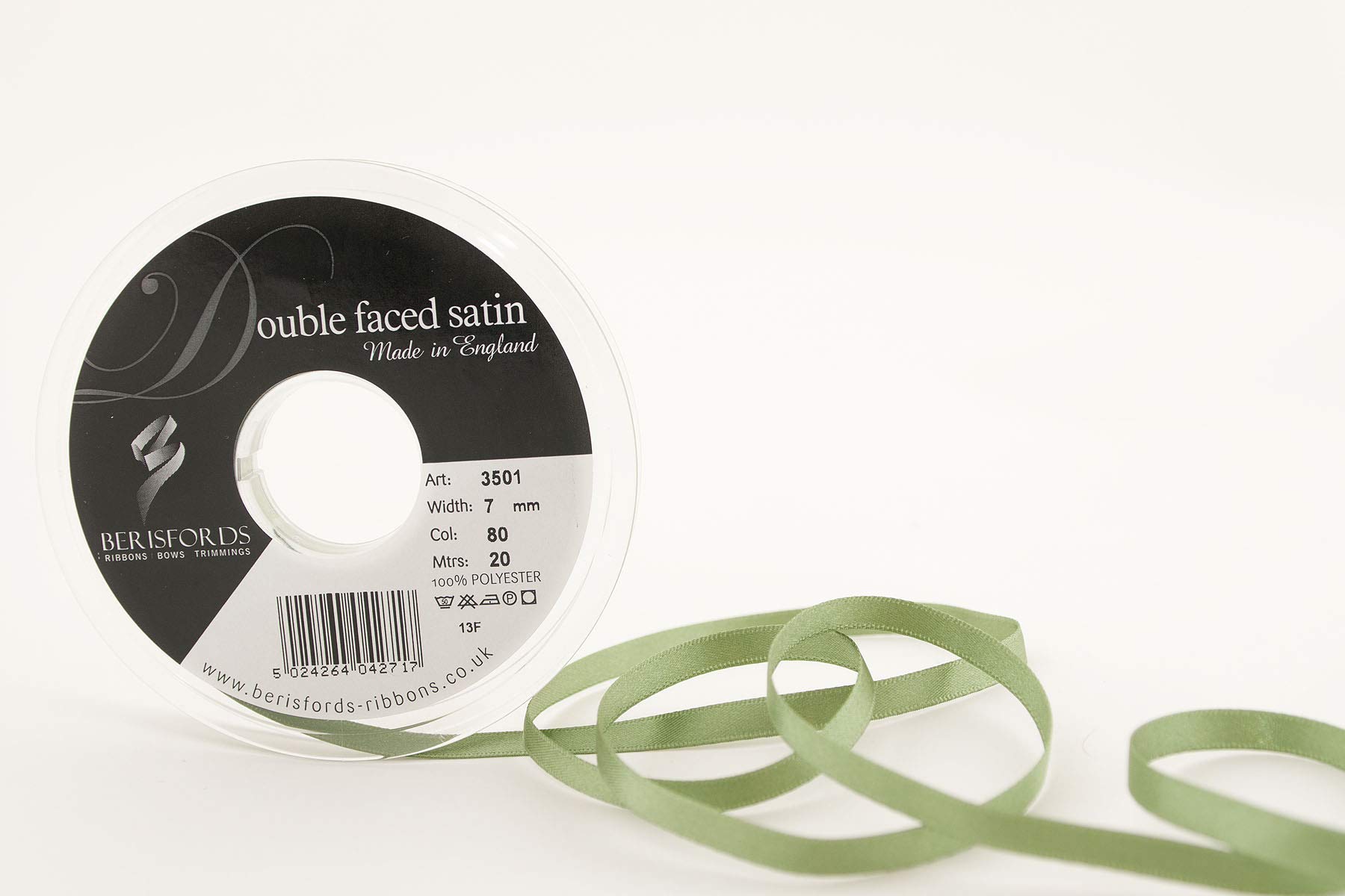 Berisfords Ribbon, 80 Khaki, 20 m — image 1