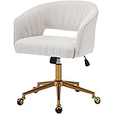 Modern Home Office Desk Chair 1PC, Height Adjustable Vanity Chair, Beige | Ergonomic Swivel Chair for Study or Living room, G
