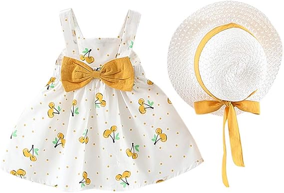 Amazon Co Jp ベビー服 子供服 女の子 ワンピース 黄色 オレンジ ピンク キッズ服 ワンピース 袖無し 70 80 90 100 帽子 2点セット 女児 かわいい スカート ちょう結び ドレス 入園式 卒園式 赤ちゃん 七五三 発表会 ベビースーツ 夏服 リボン 服 ファッション小物