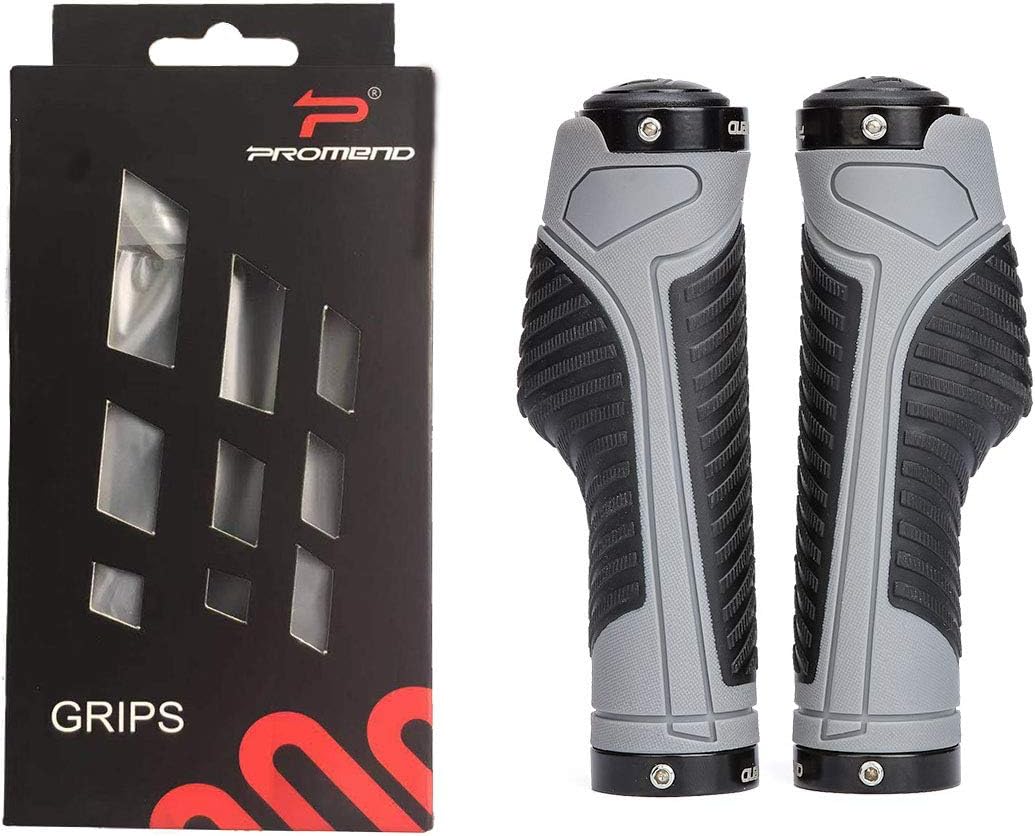 COOREE Bike Handlebar Grip, Non-Slip-Rubber Adjustable Bicycle Handle Grip with Aluminum Alloy Lock