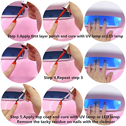 Warm Girl Gel Nail Polish Kit with 6W LED Light Soak Off Base and Top Coat Nail Polish Manicure Pedicure Tools Birthday Christmas Thanksgiving Gift Set - Thumbnail 7